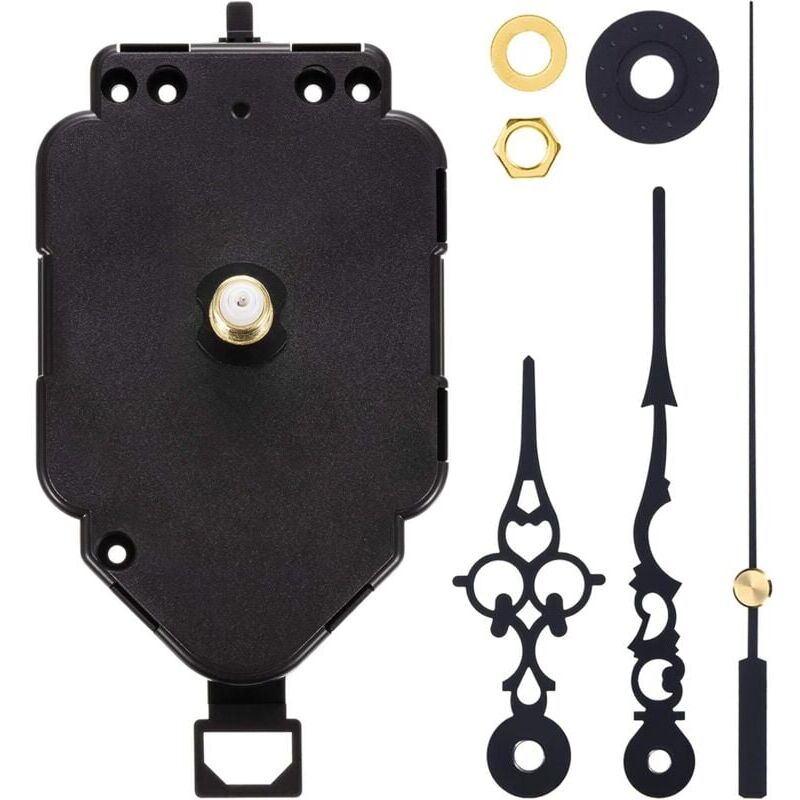 foto del prodotto snq kit di movimento al quarzo fai da te per orologio a pendolo, meccanismo di movimento di ricambio per orologio a pendolo lunghezza albero 0,9 