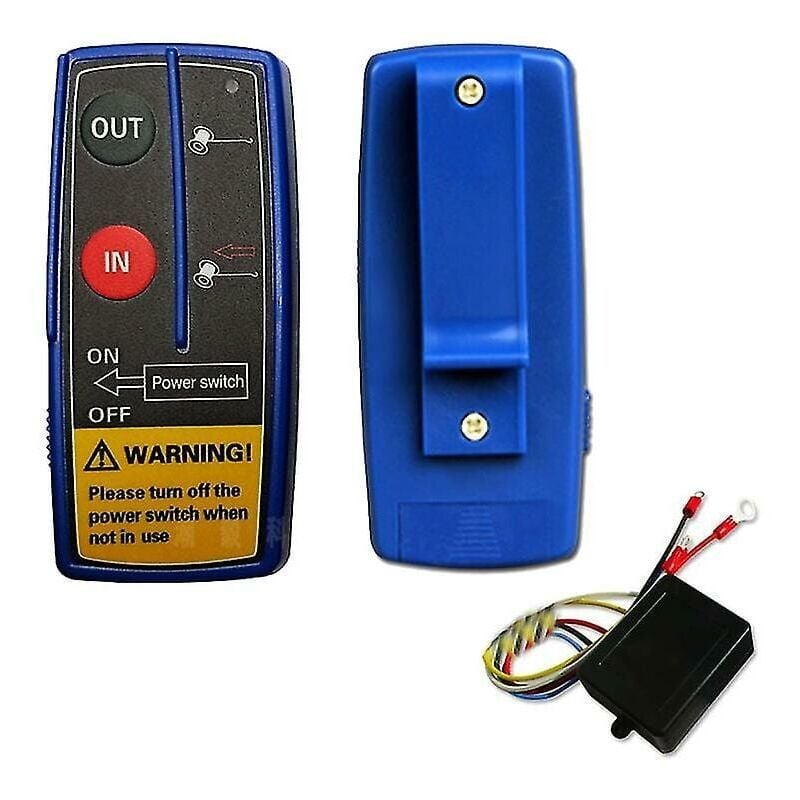 foto del prodotto snq kit di recupero con telecomando per verricelli digitali wireless da 12 v, 24 v e 50 m per jeep suv