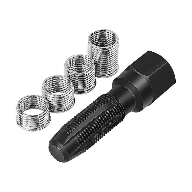 foto del prodotto snq kit di riparazione filettature candele, 5 pezzi m14 x 1,25 set di riparazione filettature per riparare filettature candele da 14 mm con 4