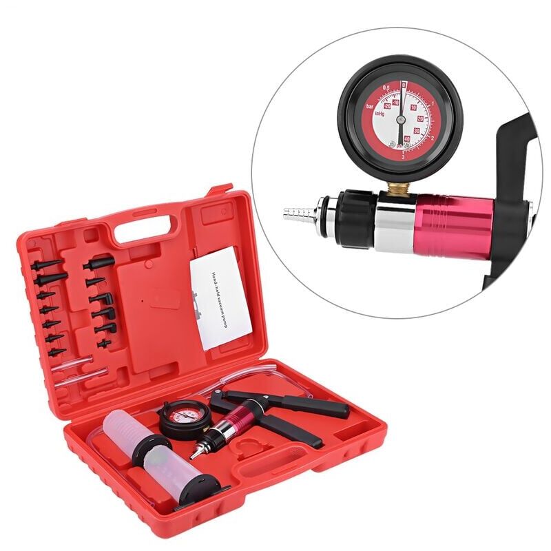 foto del prodotto snq kit di spurgo freni, manometro manuale, kit di prova per pompa a vuoto con adattatore, strumento per la sostituzione del liquido freni, sistema