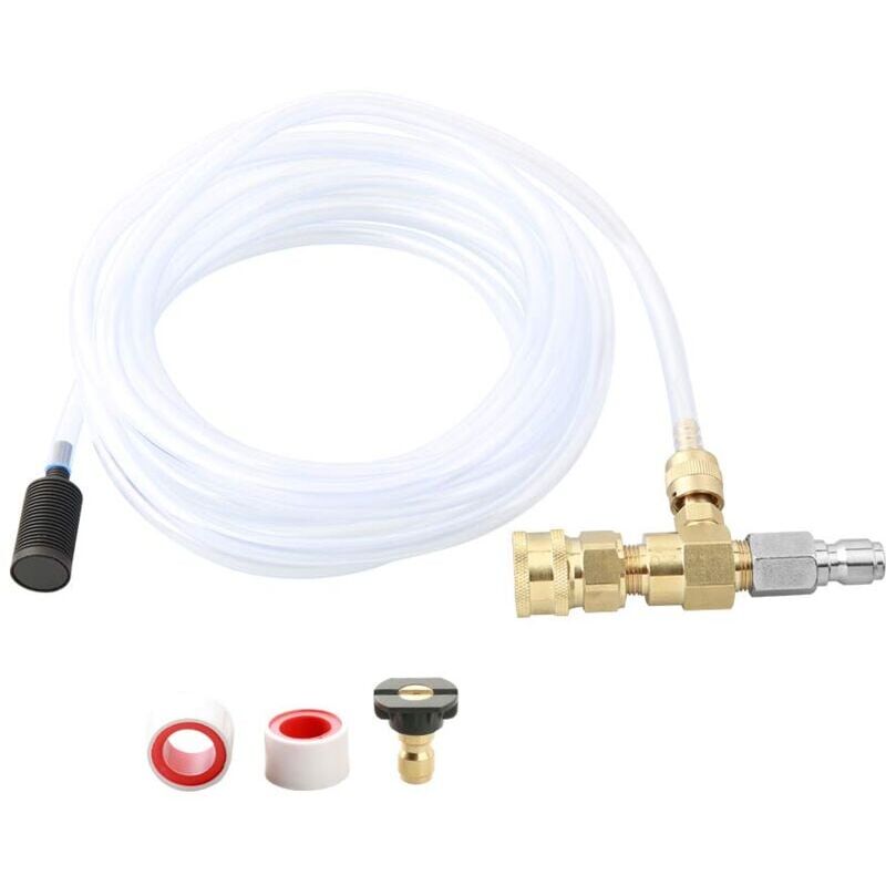 foto del prodotto snq kit iniettore chimico regolabile per idropulitrice, iniettore di sapone, 3 8 , distributore di sapone regolabile 4000 psi