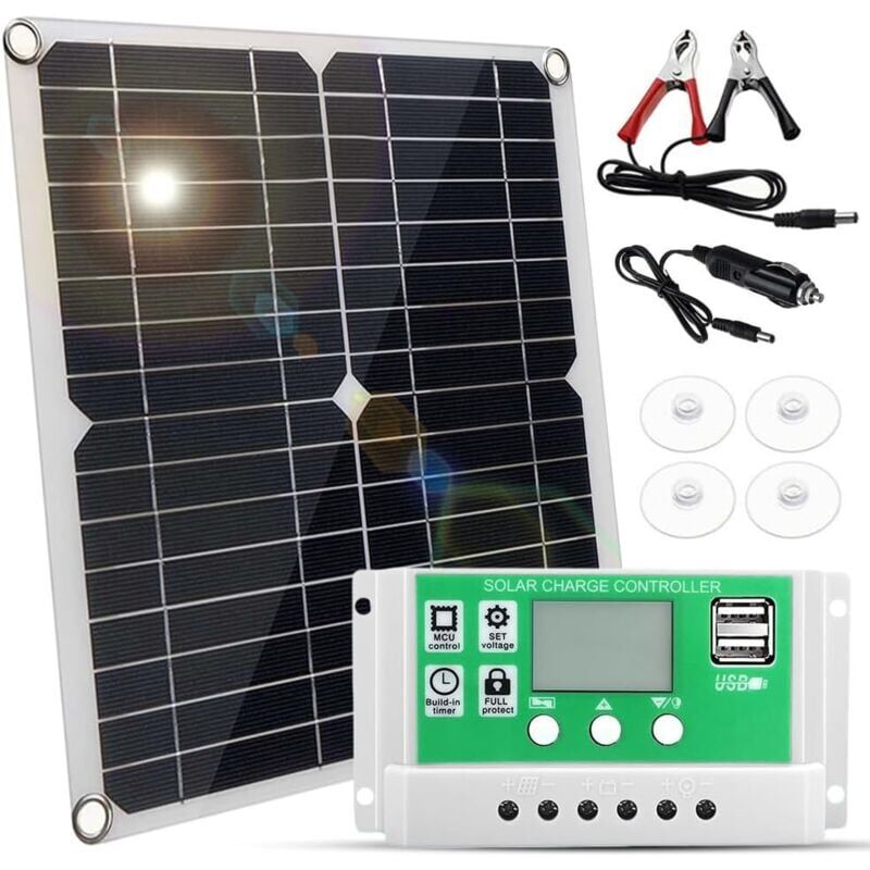 foto del prodotto snq kit pannello solare da 20 w regolatore di carica solare da 60 a per sistemi fuori rete che caricano la batteria da 12 v di