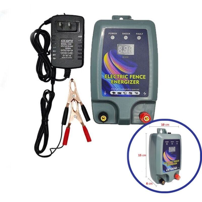 foto del prodotto snq kit recinzione elettrica, recinzione elettrica per bestiame, 3 modalit di alimentazione per allevamento avicolo, elettrificatore per