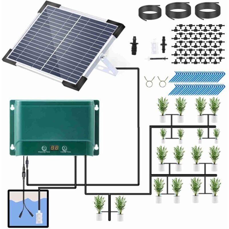 foto del prodotto snq kit sistema di irrigazione a goccia solare , sistema di irrigazione automatico con 30 modalit di funzionamento e 7 modalit timer