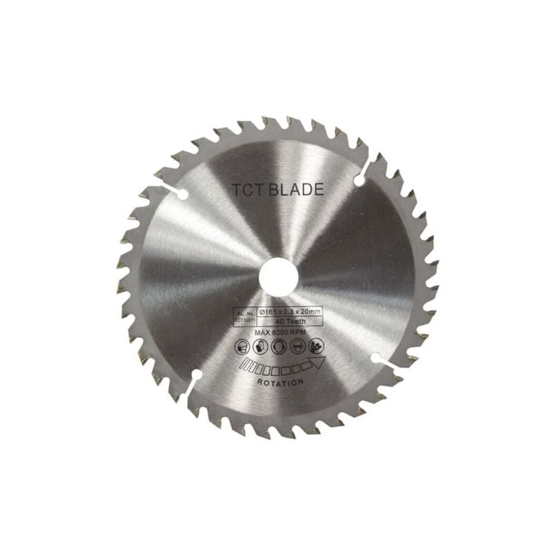 foto del prodotto snq lama per sega circolare tct da 165 mm, disco da taglio rotante in argento per il taglio del legno, 40 denti