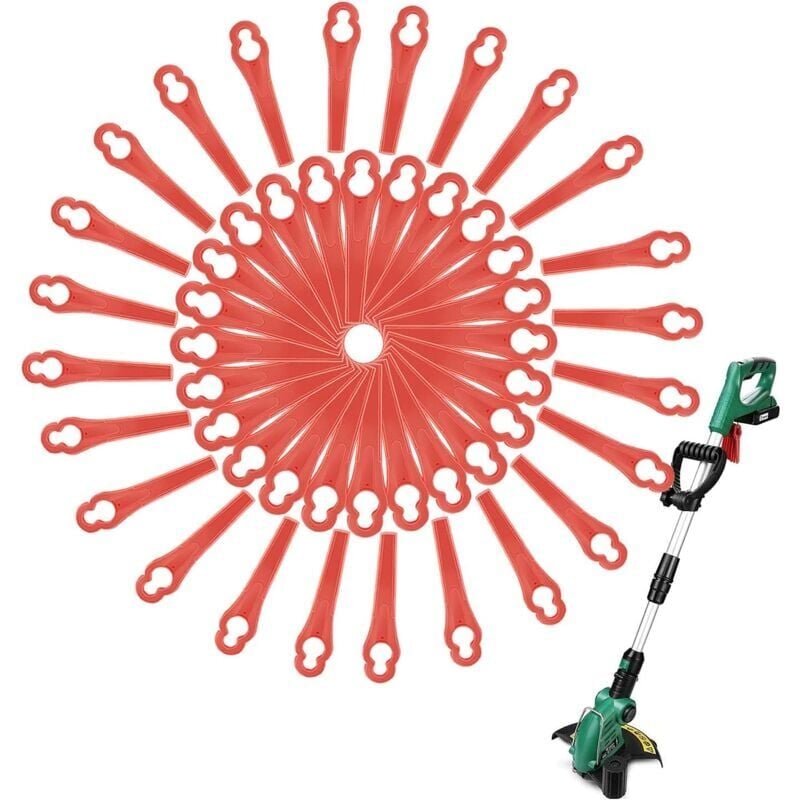 foto del prodotto snq lame per decespugliatore in plastica da 100 pezzi, lame per tosaerba, accessori per decespugliatore, adatte per frt18a frt18a1 kunst 46155