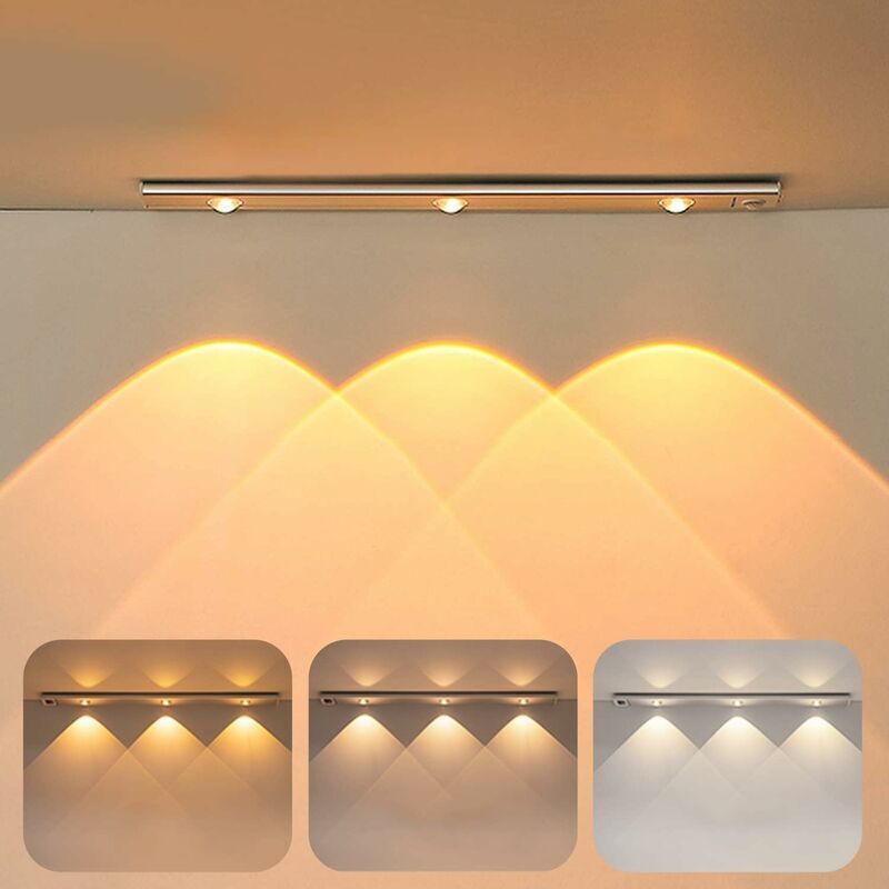foto del prodotto snq lampada a led, lampada da cartello da 40 cm con rilevatore di movimento, lampada a led ricaricabile usb, cucina a led senza filo con 3 modalit 
