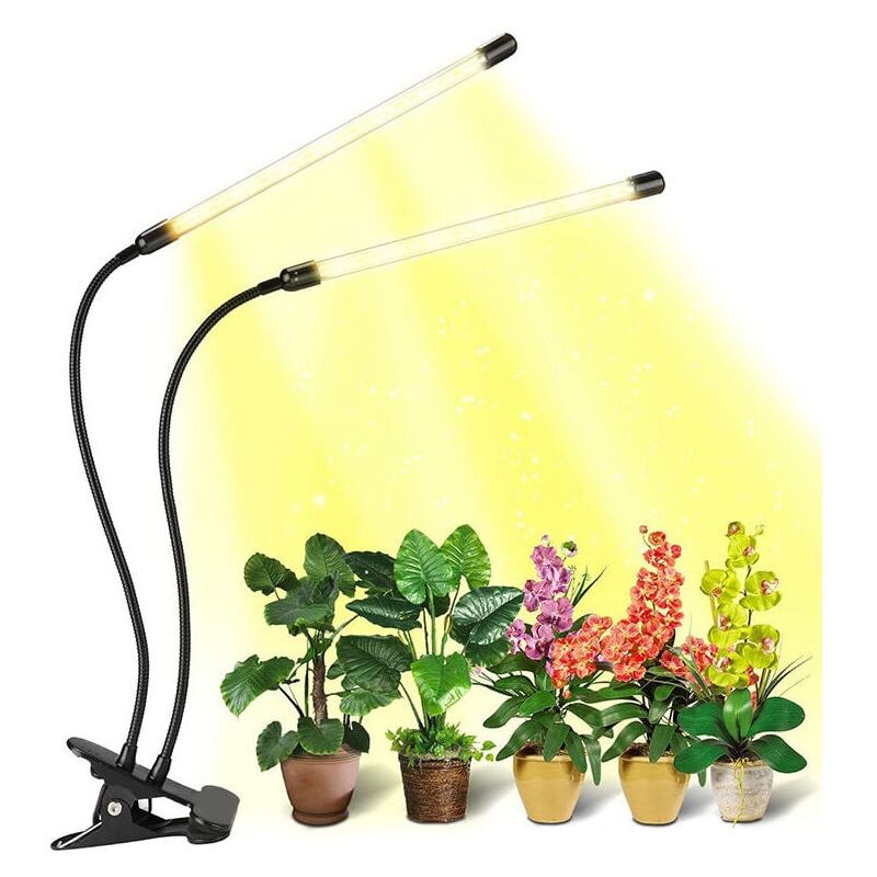 foto del prodotto snq lampada a led per la coltivazione, lampada per la coltivazione di piante da interno, lampada a clip per piante da interno con 2 teste led luce