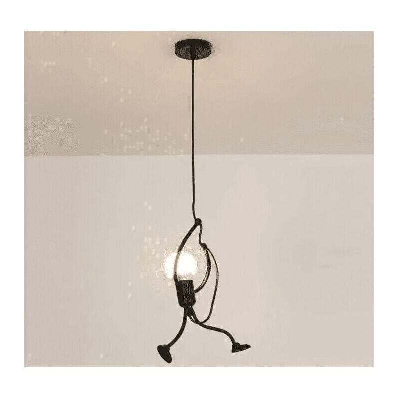 foto del prodotto snq lampada a sospensione moderna creativa con persone in ferro e design a cartoni animati, per camera da letto dei bambini, comodino, soggiorno,