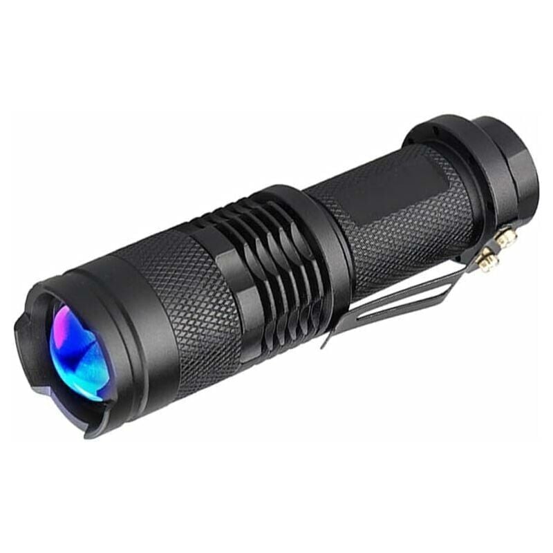 foto del prodotto snq lampada a torcia uv 365nm lampada da tasca ultraviolette led luce nera zoomabile per rilevatore d argento verifica dei documenti chasse