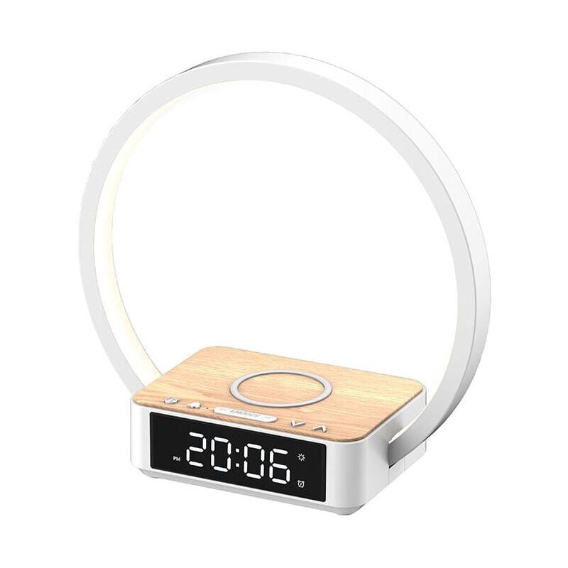 foto del prodotto snq lampada da comodino a led con funzione di ricarica 10w, sveglia touch dimmerabile con 3 livelli di luminosit , luce notturna calda con
