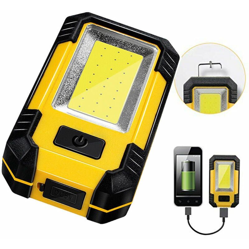foto del prodotto snq lampada da lavoro a led cob portatile con base magnetica e gancio lampada meccanica da 5 w per riparazioni
