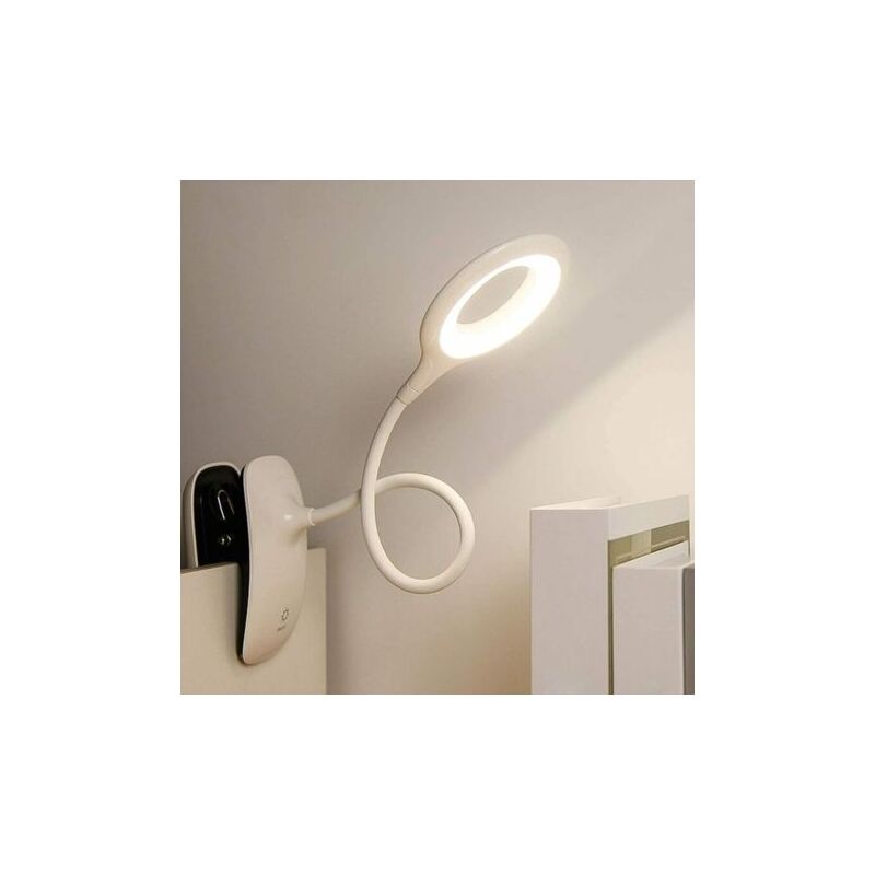 foto del prodotto snq lampada da lettura a led con clip e sensore touch, lampada da comodino per bambini, lampada a clip con collo d oca flessibile a 360 , lampada