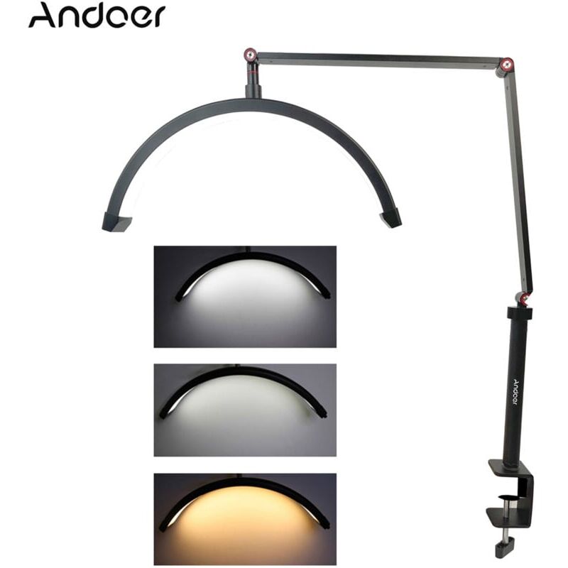 foto del prodotto snq lampada da scrivania a led r hd m3x, luce regolabile 3000k 6000k, morsetto in metallo, nero, 220v