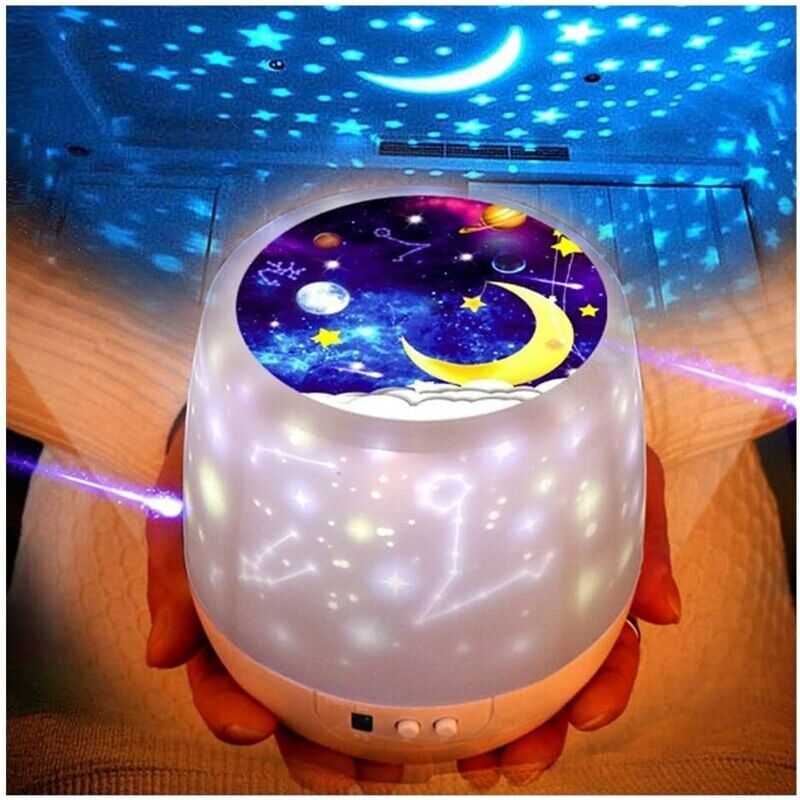 foto del prodotto snq lampada proiettore musicale per bambini, lampade a stella rotanti per bambini, stelle