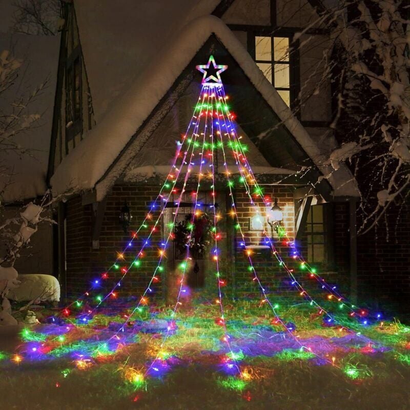foto del prodotto snq lampade di no l, 350 led 11 piedi x 9 lampade decorative di no l esterne con luci di legno di no l esterne da 12 pollici bianco 