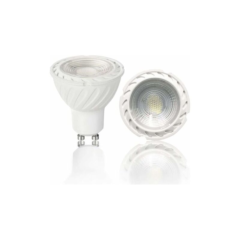 foto del prodotto snq lampadina led cob gu10 bianco caldo 3000k, angolo del fascio luminoso 38 , equivalente a una lampada alogena da 45 w. faretto tradizionale non
