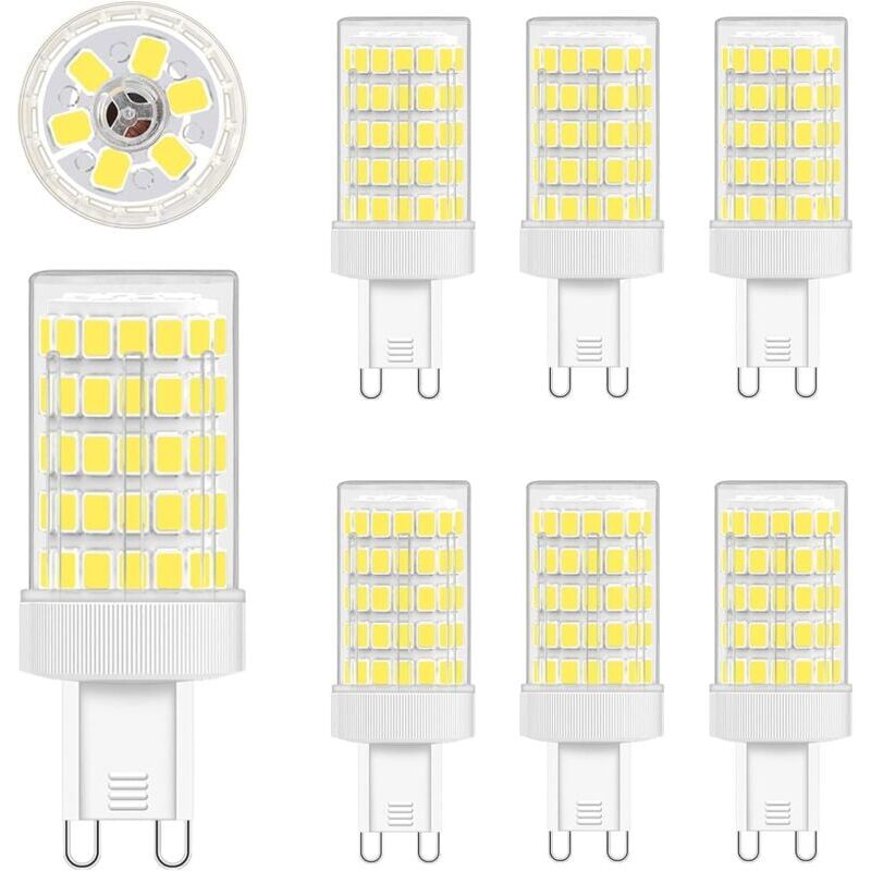 foto del prodotto snq lampadina led g9 bianco freddo, 10w led g9 6000k equivalente a 80w luce a incandescenza 900lm g9 lampada led ac 220v luminoso 360 ampio angolo