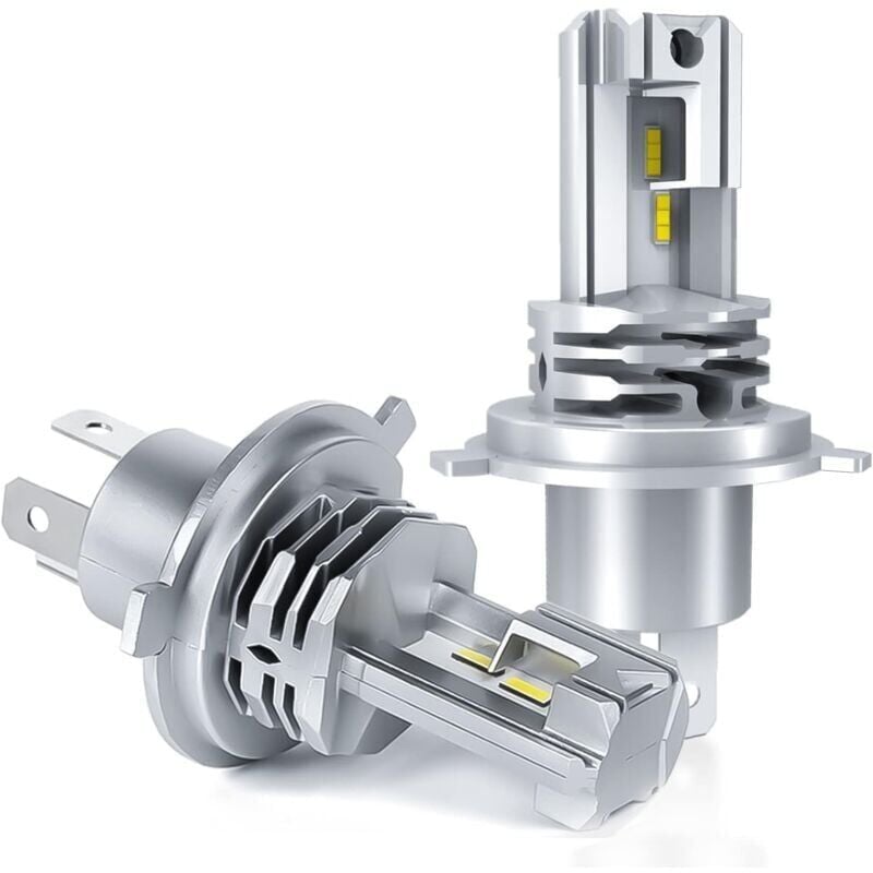 foto del prodotto snq lampadina led h4, bianco 6500k, per kit di conversione fari abbaglianti anabbaglianti da 24 v per auto. 2 pezzi 