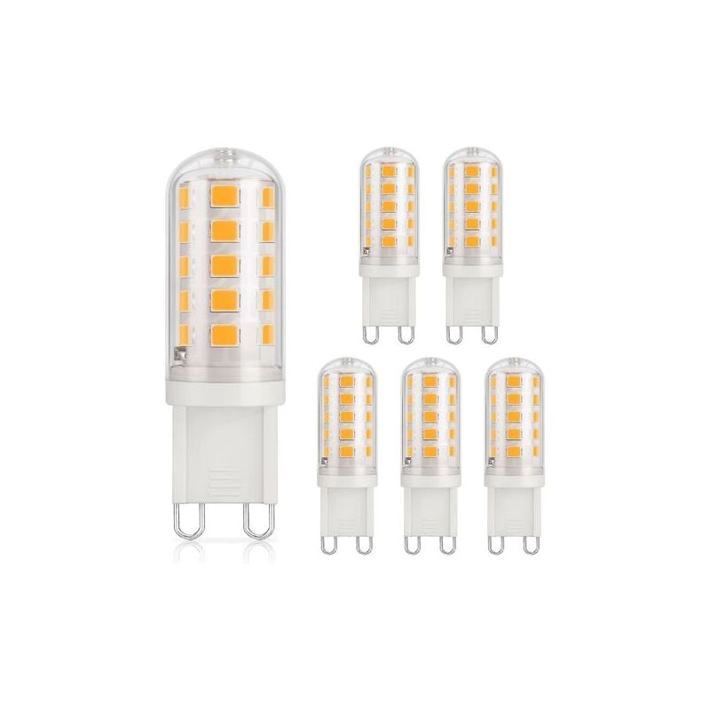 foto del prodotto snq lampadine a led g9 3 w, 430 lm, alogene 40 w, bianco caldo 3000 k, 220 240 v, cri85, non dimmerabili, a risparmio energetico, base in ceramica,