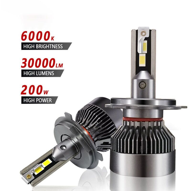 immagine 0 del prodotto snq lampadine h4 led 30000lm 200w per 24v automobili, 6001k bianco