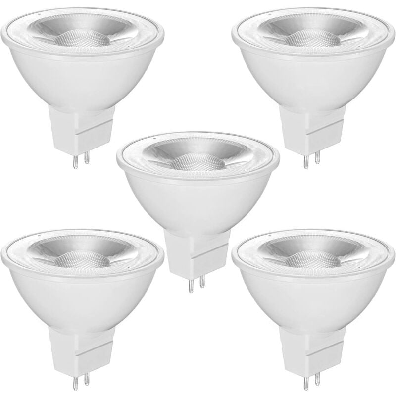 foto del prodotto snq lampadine led gu5.3 mr16 12v, bianco caldo 2700k, 520lm, angolo 36 , lampadine spot led 12v, non dimmerabile, confezione da 5