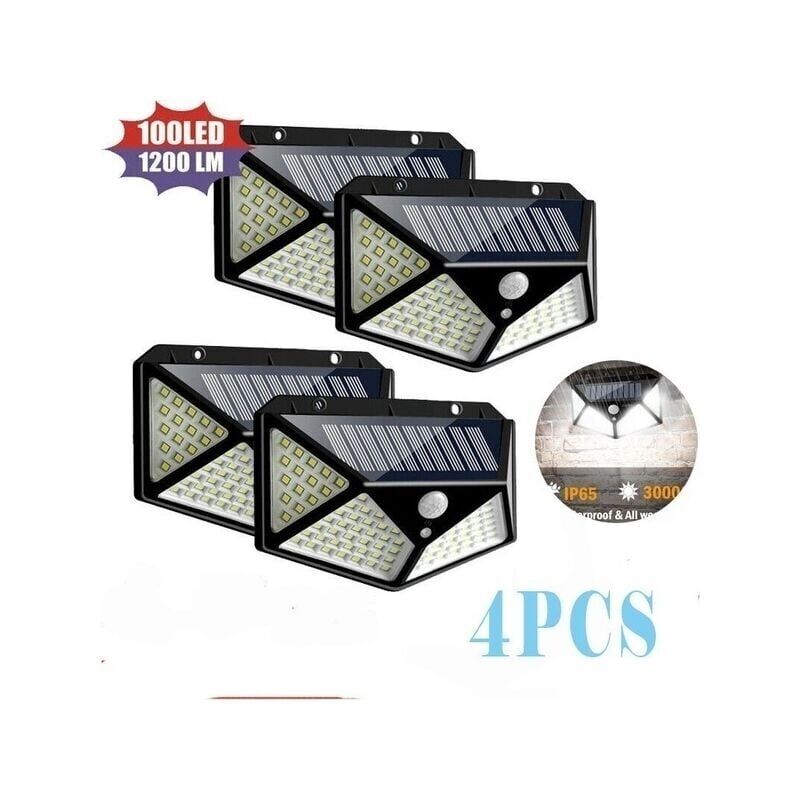 foto del prodotto snq lampe solaire 100led ip65 tanche pour l ext rieur paquet de 4