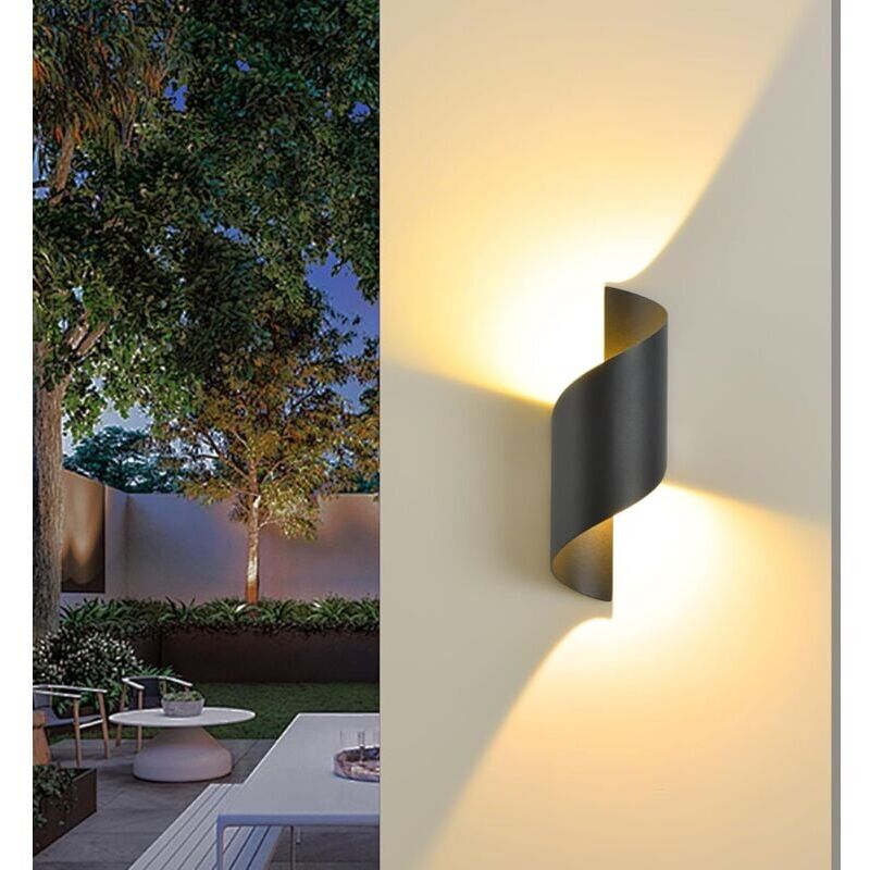 foto del prodotto snq led applique murale int rieur ext rieur,10w 3000k blanc chaud lampe murale,moderne up down luminaire murale, spirale aluminium clairage mural