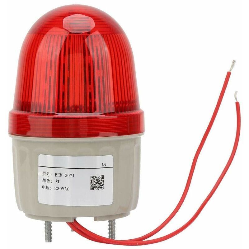 foto del prodotto snq led strobe signal light 220v ac 3w, led lampeggiante lampada di avvertimento luce di allarme, bullone fissato, diametro 75mm