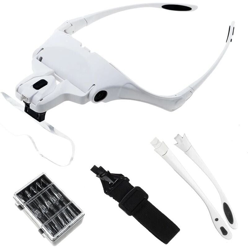 foto del prodotto snq lente d ingrandimento con 2 led lente d ingrandimento illuminata per lettura, tutti i lavori di precisione, cucito, gioielli, riparazioni,