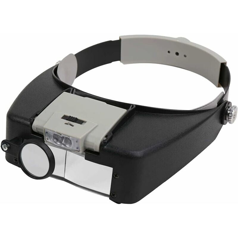 foto del prodotto snq lente d ingrandimento con fascia e lampada frontale a led, lente d ingrandimento da gioielliere, 1,5x, 3 x, 8,5x, 10x