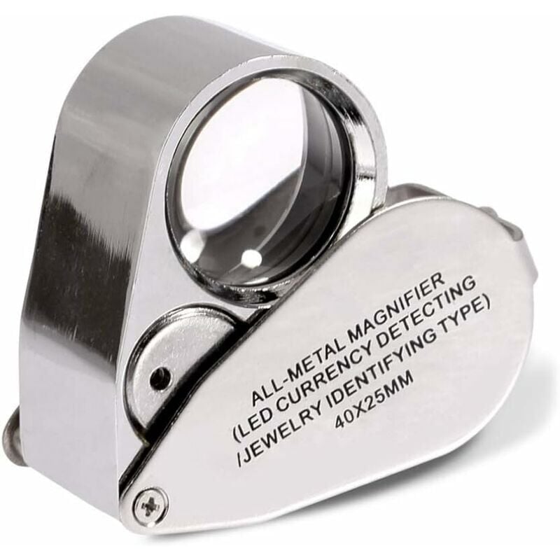 foto del prodotto snq lente d ingrandimento pieghevole per gioielli 40x con luce led illuminata rilevamento valuta a led tipo di lente di identificazione per