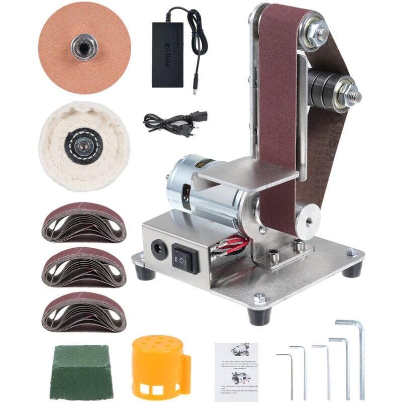 foto del prodotto snq levigatrice a nastro 9000 giri min levigatrice elettrica 7 velocit regolabili controllo elettrico mini smerigliatrice a nastro da banco kit