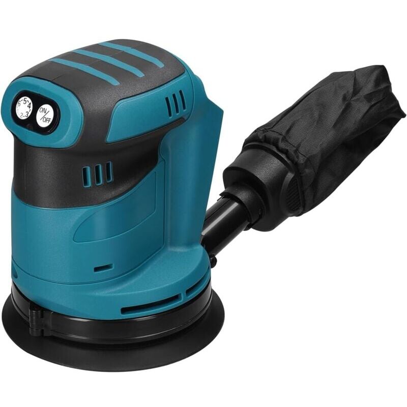 foto del prodotto snq levigatrice orbitale senza fili da 125 mm con motore brushless, levigatrice orbitale regolabile a 6 velocit per legno, metallo, ceratura,