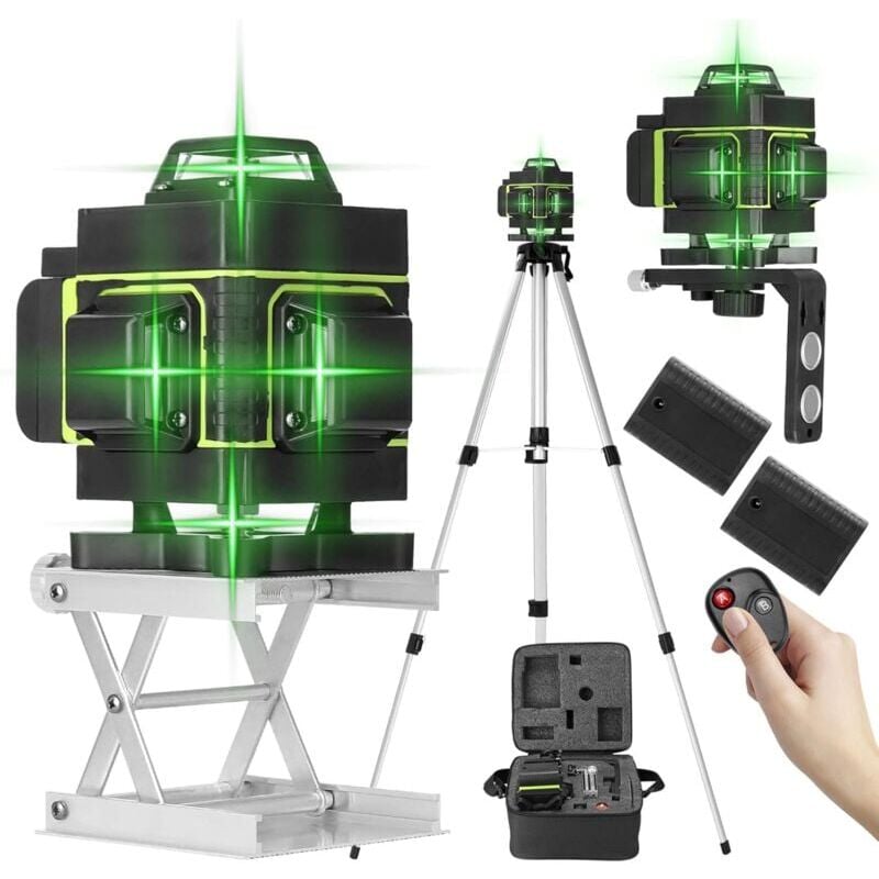 foto del prodotto snq livella laser, livella laser 4d a 16 linee, strumento di livellamento 3 con funzione di autolivellamento, piattaforma di sollevamento,