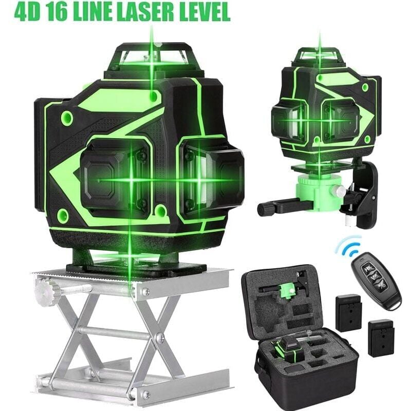 foto del prodotto snq livello laser autolivellante 4d 4x360 , laser da cantiere autolivellante verde 3d, batterie ricaricabili da 2400 mah, linea laser verde