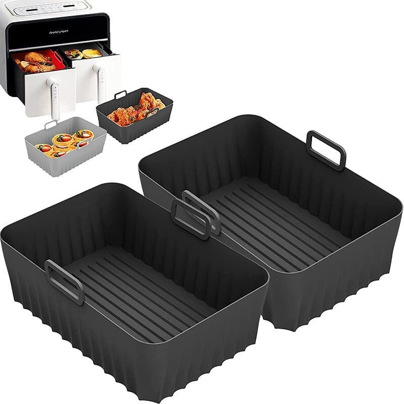 foto del prodotto snq lot de 2 air fryer accessoires 21,5 x 14,5 x 7 cm ,moule air fryer pour ninja foodi af400eu af300eu 9.5l, moule silicone airfryer pot pour
