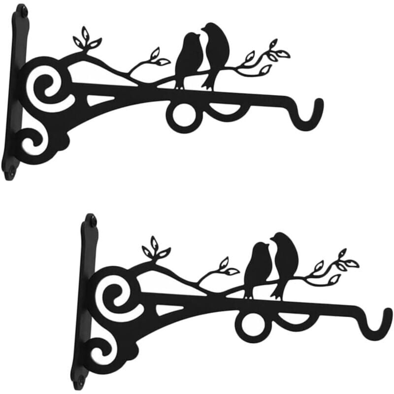 foto del prodotto snq lot de 2 crochets muraux pour pot de fleurs, crochet pour mangeoire oiseaux, support mural pour pot de fleurs, crochet de d coration, pingle