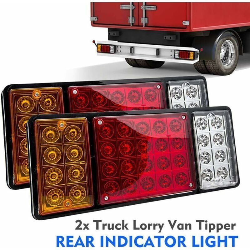 foto del prodotto snq lot de 2 feux arri re de voiture 12v 36 led, clignotants d arr t pour camion remorque camion caravane van feu de recul