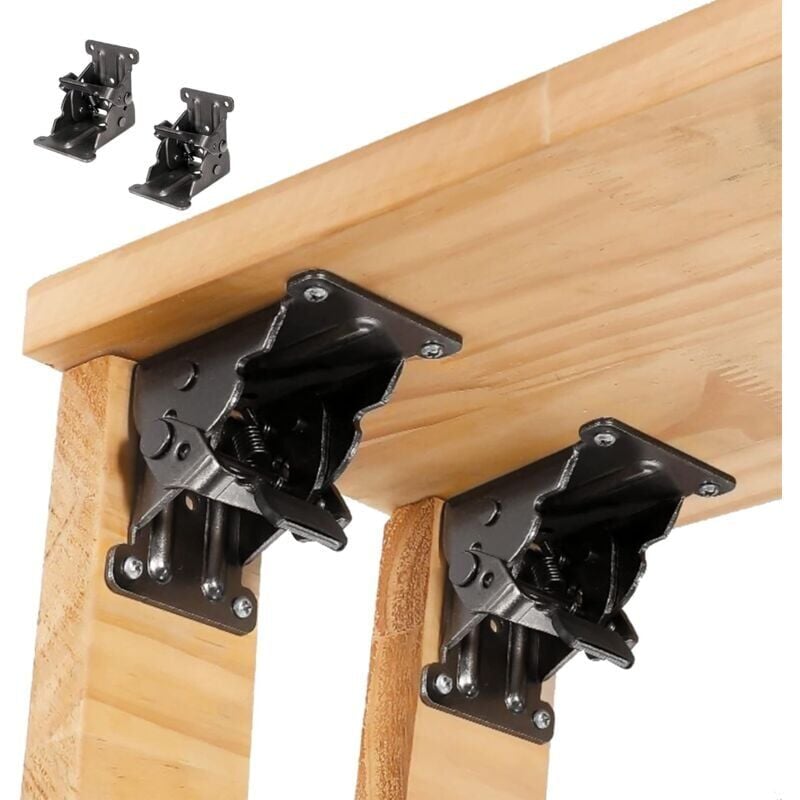 foto del prodotto snq lot de 2 pieds de table extensibles pliables et verrouillables, support d tag re pliable, charni res autobloquantes et goussets pour pieds de