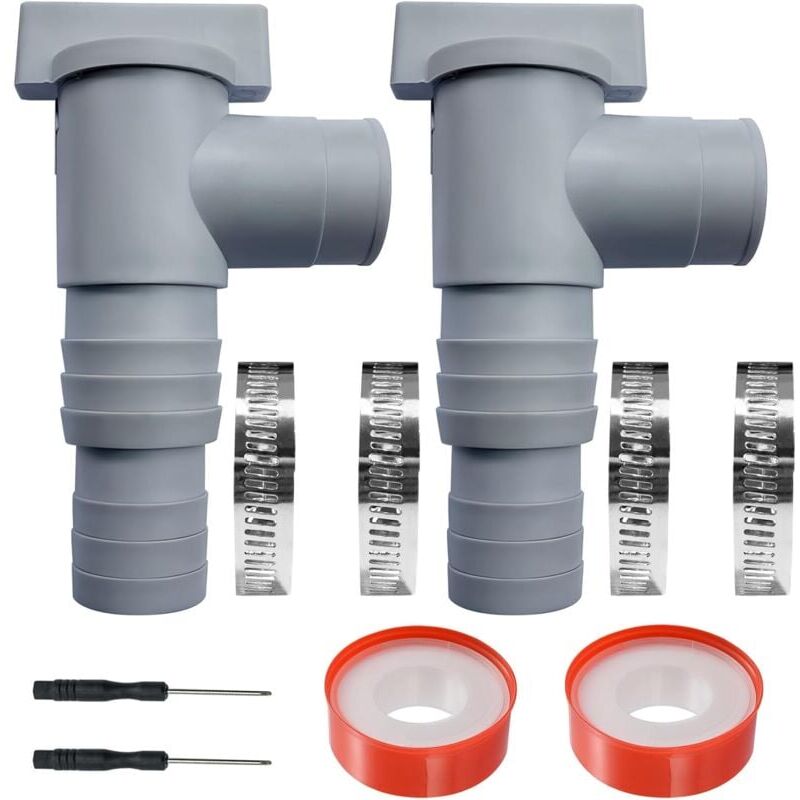 foto del prodotto snq lot de 2,vanne d entretien d arr t pour piscine avec raccord de tuyau de 32 38mm, vanne piscine double split tuyau valve plunger accessoires de