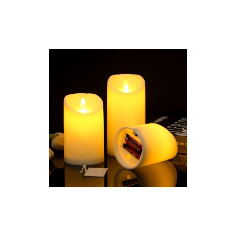 foto del prodotto snq lot de 3 bougies led avec fonction minuterie les bougies ont l apparence de vraie cire convient pour une utilisation en ext rieur