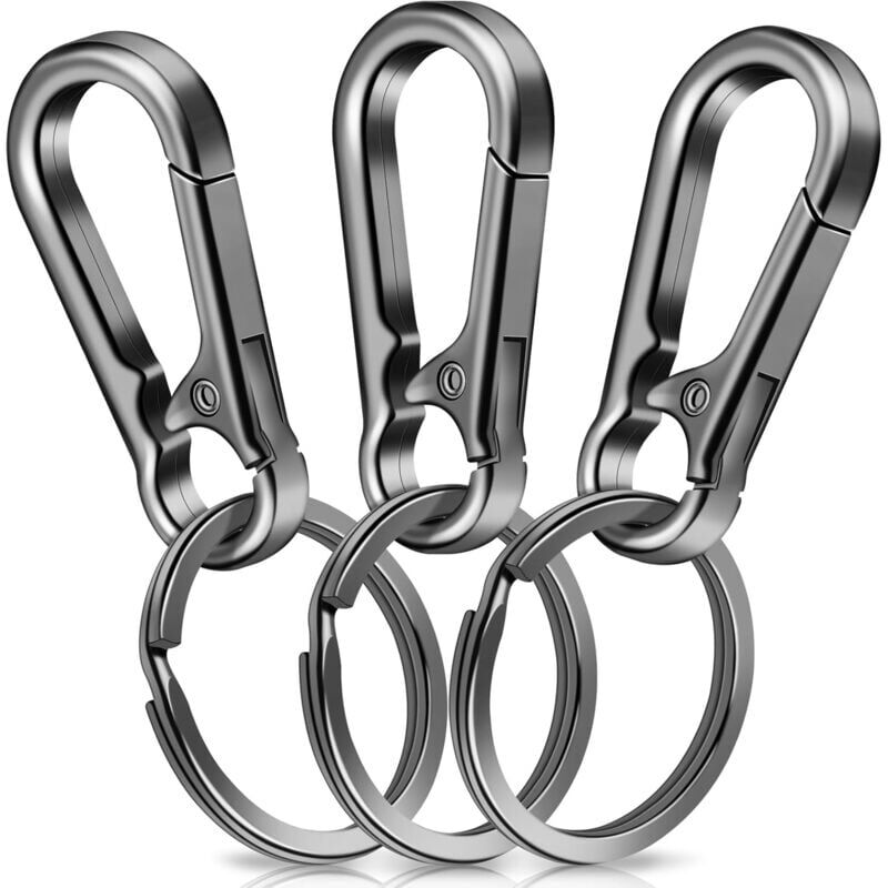 foto del prodotto snq lot de 3 porte cl s mousquetons, mousqueton, petit mousqueton en m tal, porte cl s avec mousqueton pour accrocher dans un sac dos, cl de