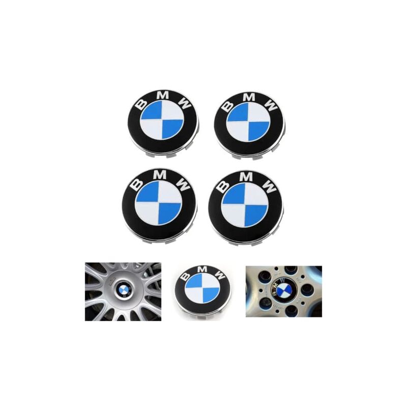 foto del prodotto snq lot de 4 bleu cache moyeux compatible with bmw centre roue abs accessoires de voiture 68mm