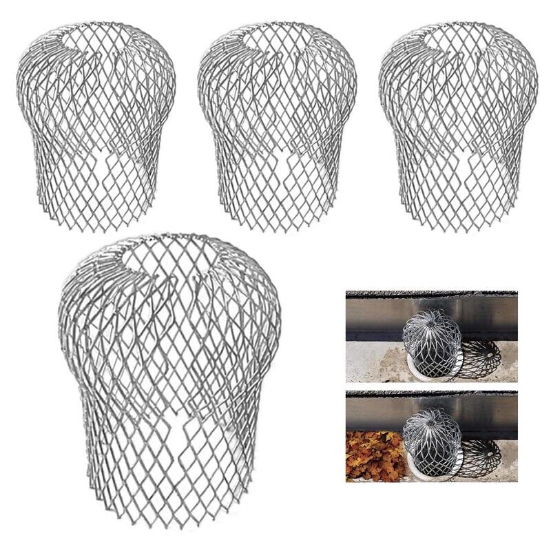 foto del prodotto snq lot de 4, filtres de goutti re extensibles en aluminium pour viter le blocage des feuilles et des d bris