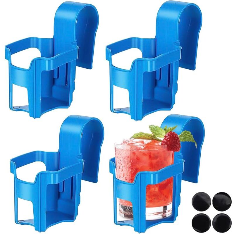 foto del prodotto snq lot de 4 porte gobelet piscine, porte gobelet au bord de la piscine, porte gobelet pour piscine hors sol, porte gobelet d tachable, accessoires