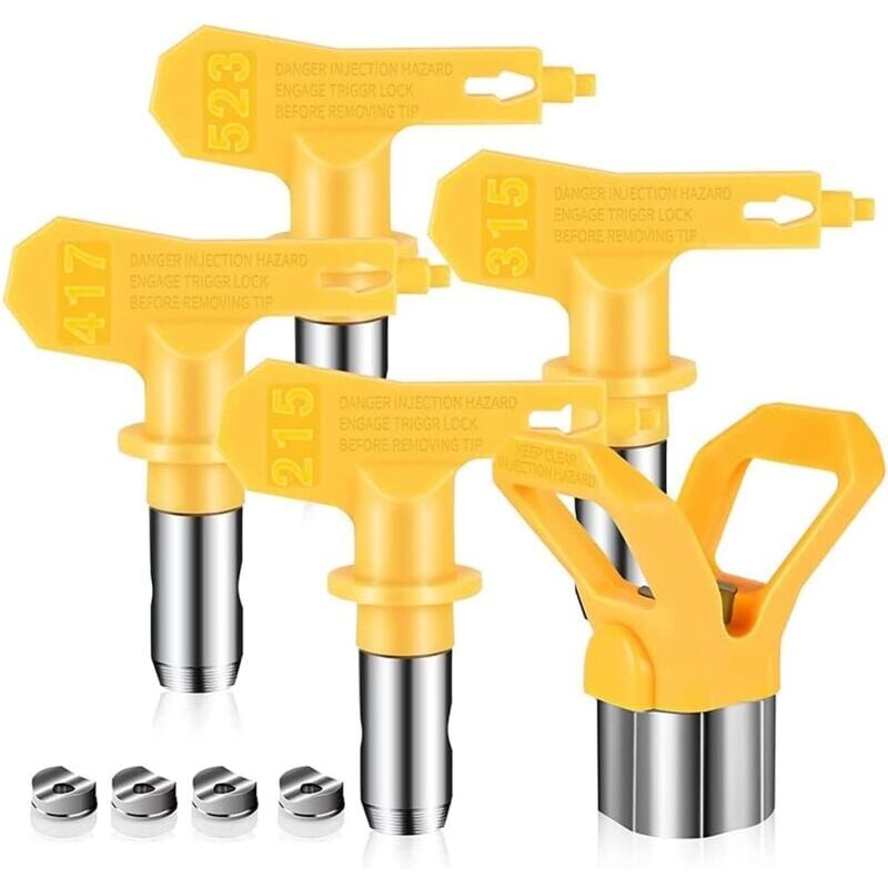 foto del prodotto snq lot de 5 buses de couleur r versible airless avec protection de pointe, appareil d cartement et pi ces de pulv risation 215 315 417 523 ,