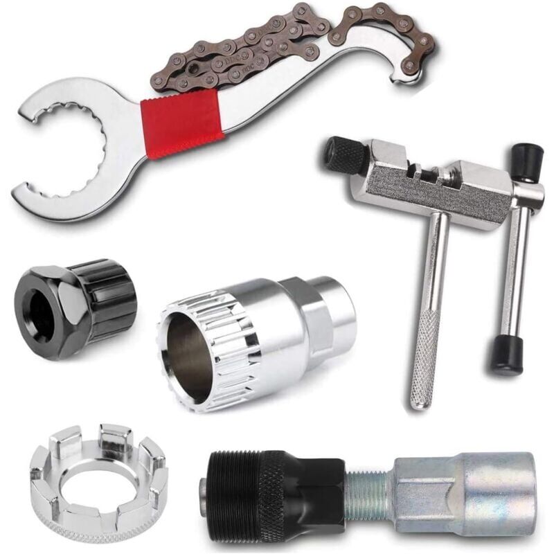 foto del prodotto snq lot de 6 outil de d montage de cassette de v lo multifonction durable kit d outils de r paration de v lo pour d montage de manivelle cha ne
