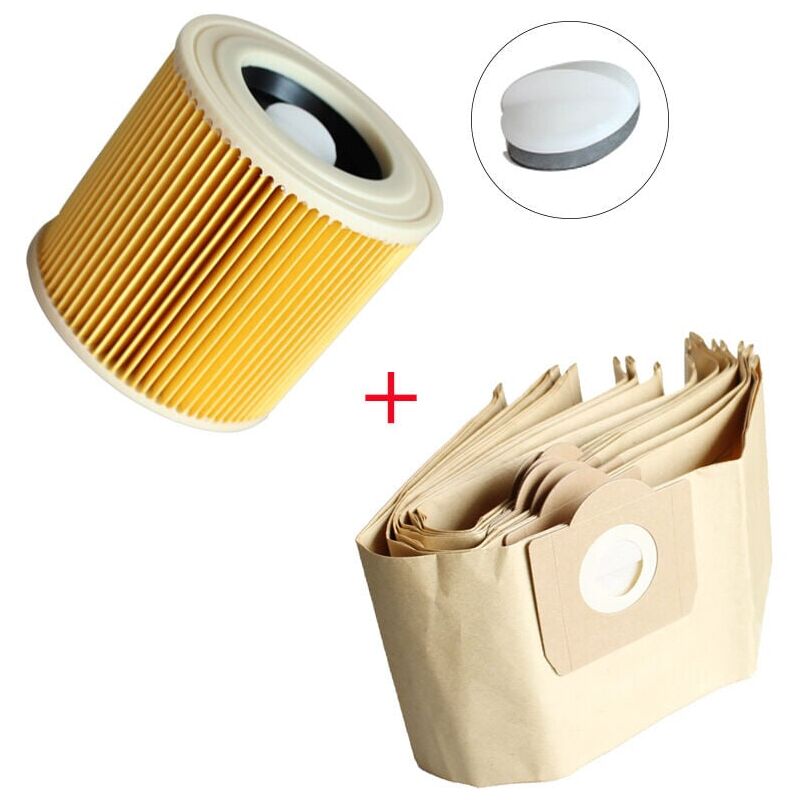 foto del prodotto snq lot de 8 sacs filtrants en papier pour aspirateurs k rcher wd3p wd3, remplacements d aspirateurs humides et secs,filtre