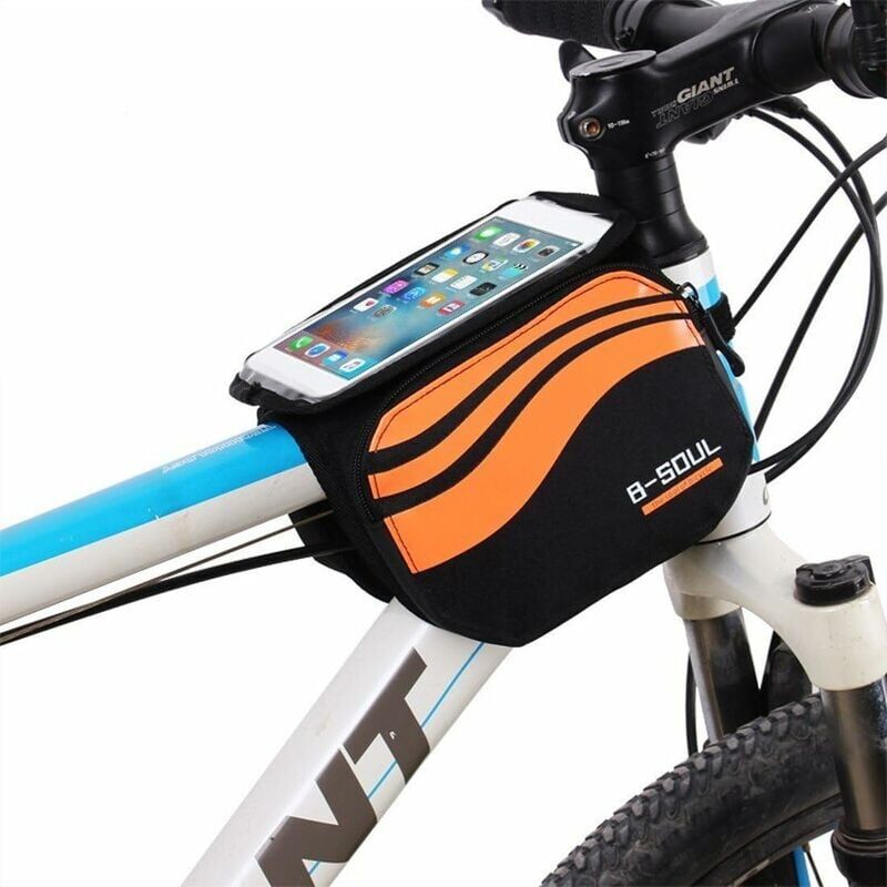 foto del prodotto snq lotto 1, portabici con tasca portatile, portabici a 2 scomparti, pratico portabici arancione 
